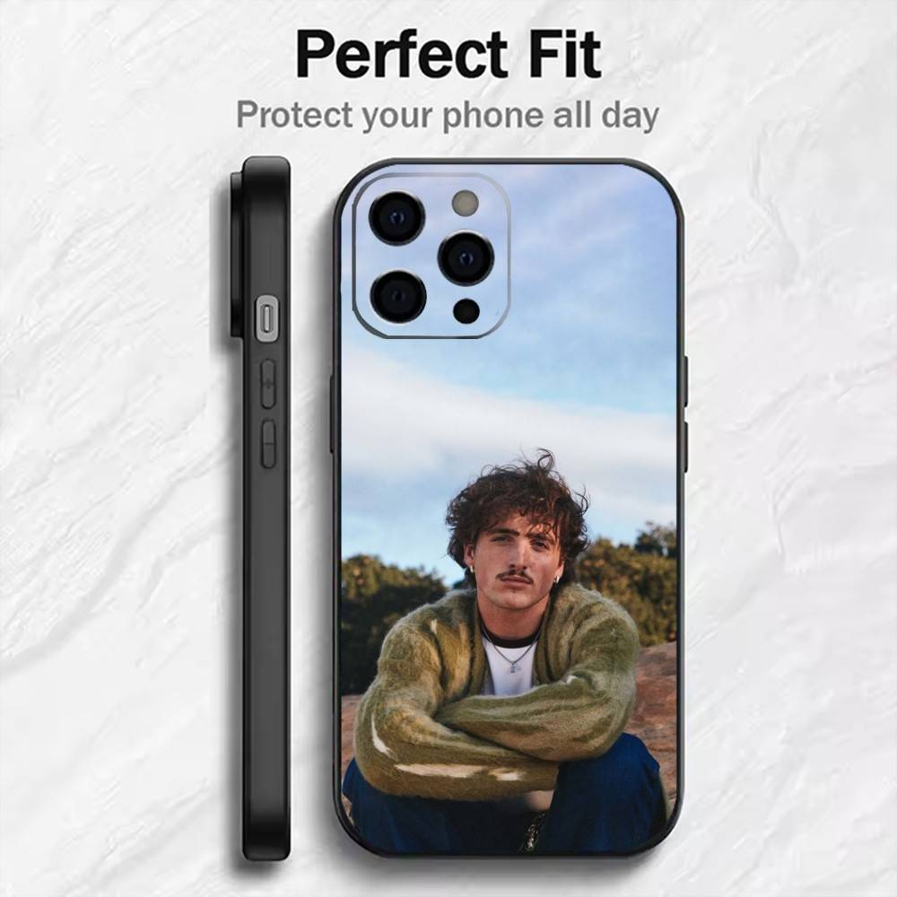 Чехол для телефона B-Benson Singer B-Boone для iPhone 17, 16, 15, 14, 13, 12 Plus, Max, мягкий силиконовый, черный