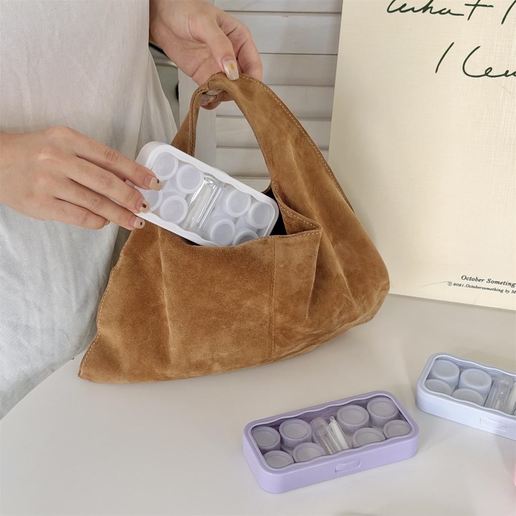 Candy Colored Contact Lens Case Large Capacity Multi Pairs Storage Box Transparent Visible Travel Organizer For Women Girls