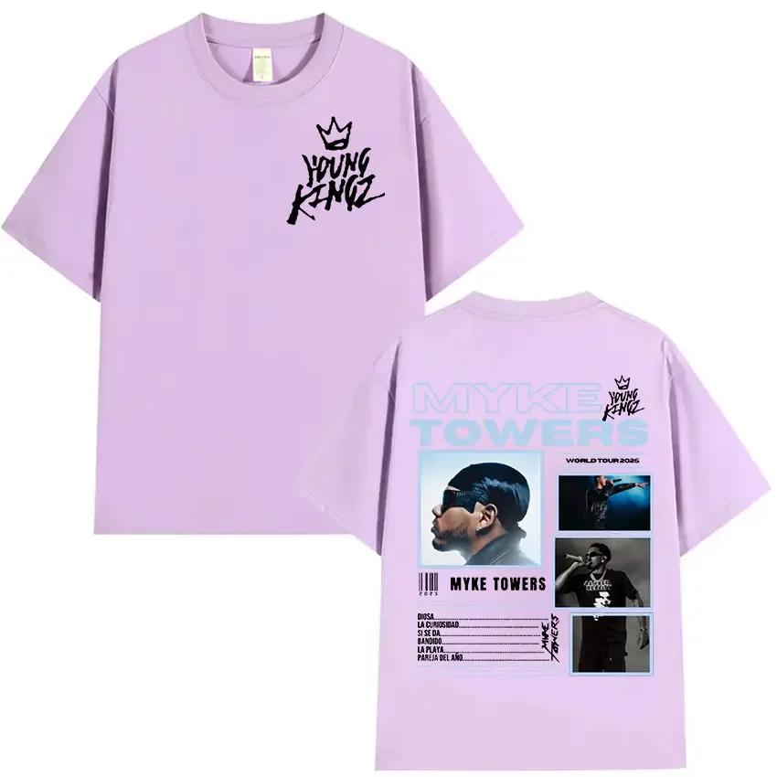 Rapper Myke Towers World Tour 2025 Graphic T Shirt Unisexs Hip Hop Fashion Short Sleeve Tshirt Unisex Pure Cotton Tshirts Streetwear