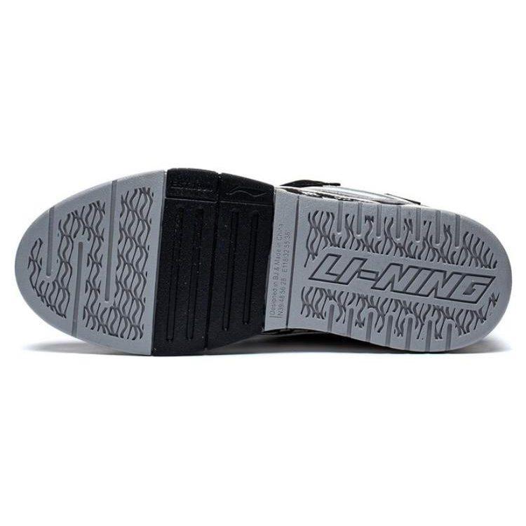 Li Ning Wave Золотые износостойкие дышащие низкие кеды для скейтборда Женские Черно-белые AECS074-8