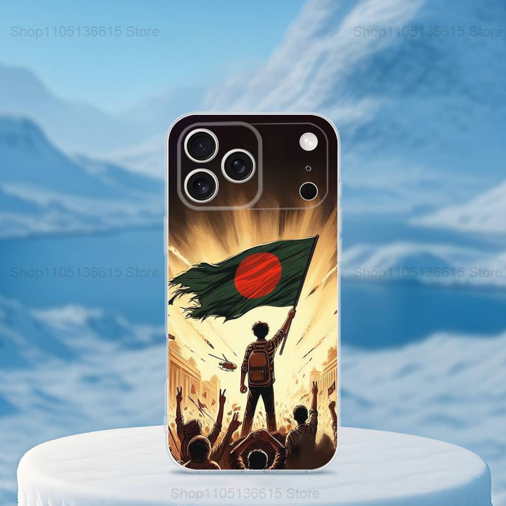 Flag Bangladesh Art Phone Case For iPhone,14,13,12,15,Pro,Max,Plus,11,17,16,X,XS,XR,SE,Mini Transparent Soft Cover