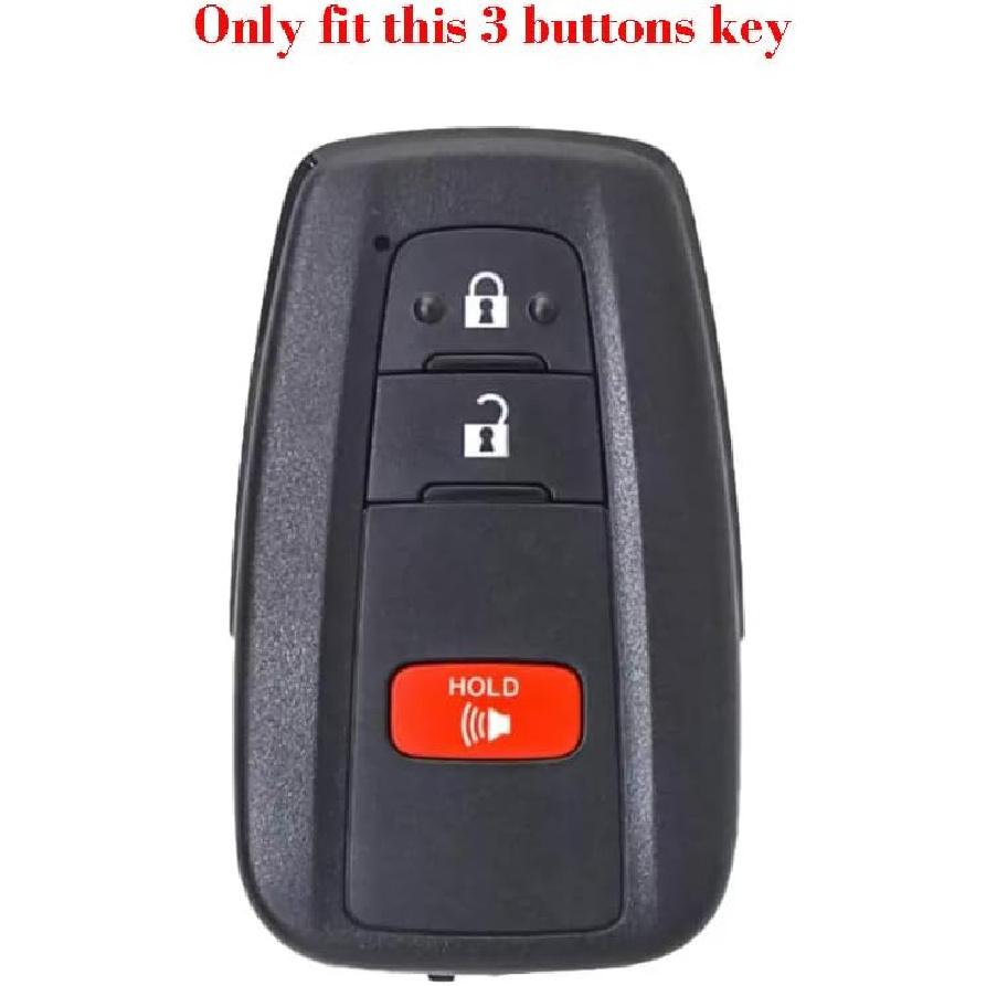 Silicone Sport Racing Stripes /// Trimed Key Fob Cover for Toyota TRD 4Runner Corolla GR RAV4 Highlander Racing Sport Performance 3 Buttons Remote