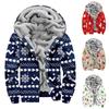 Men's Personalized Casual Printing Long Sleeve Zipper Sweater Thick Cotton Suit Winter