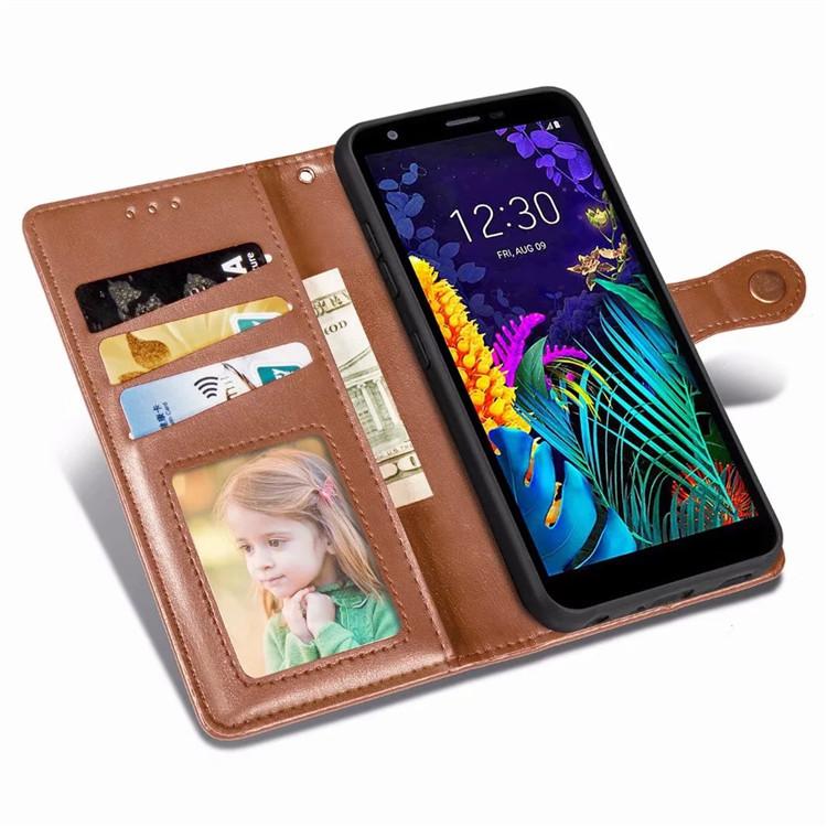 Кожаный чехол для LG K30 A9 2020 с кожаным узором, круглой пряжкой, тип кошелек-книжка, держатель для карт, чехол для мобильного телефона, защитный чехол K20