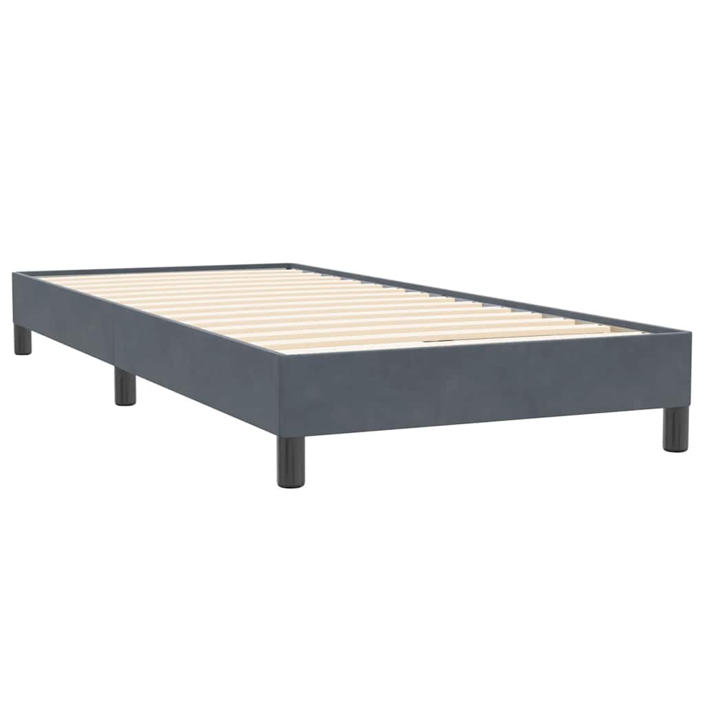 Box Spring Bed with Mattress Dark Gray 80 x 220 cm Velvet