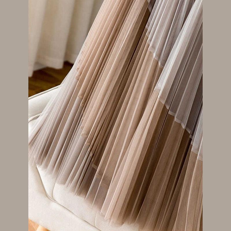 Плиссированная марлевая юбка с принтом, высокая талия, эластичная талия, юбка средней длины с большим подолом, кружевная юбка трапециевидной формы со спиральной цветной строчкой