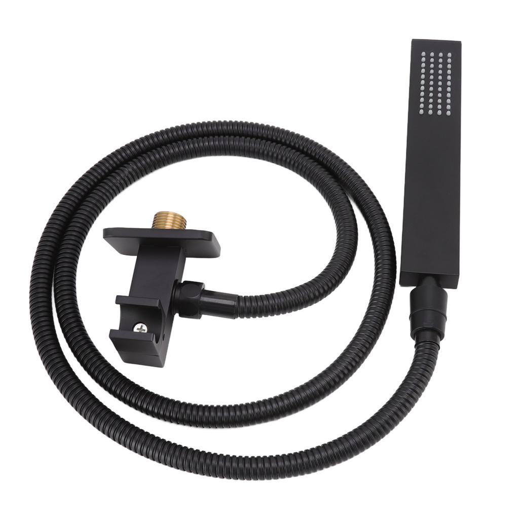 Wall Mounted Shower Set Black High Pressure Shower Head with G1/2 Caliber for Bathroom