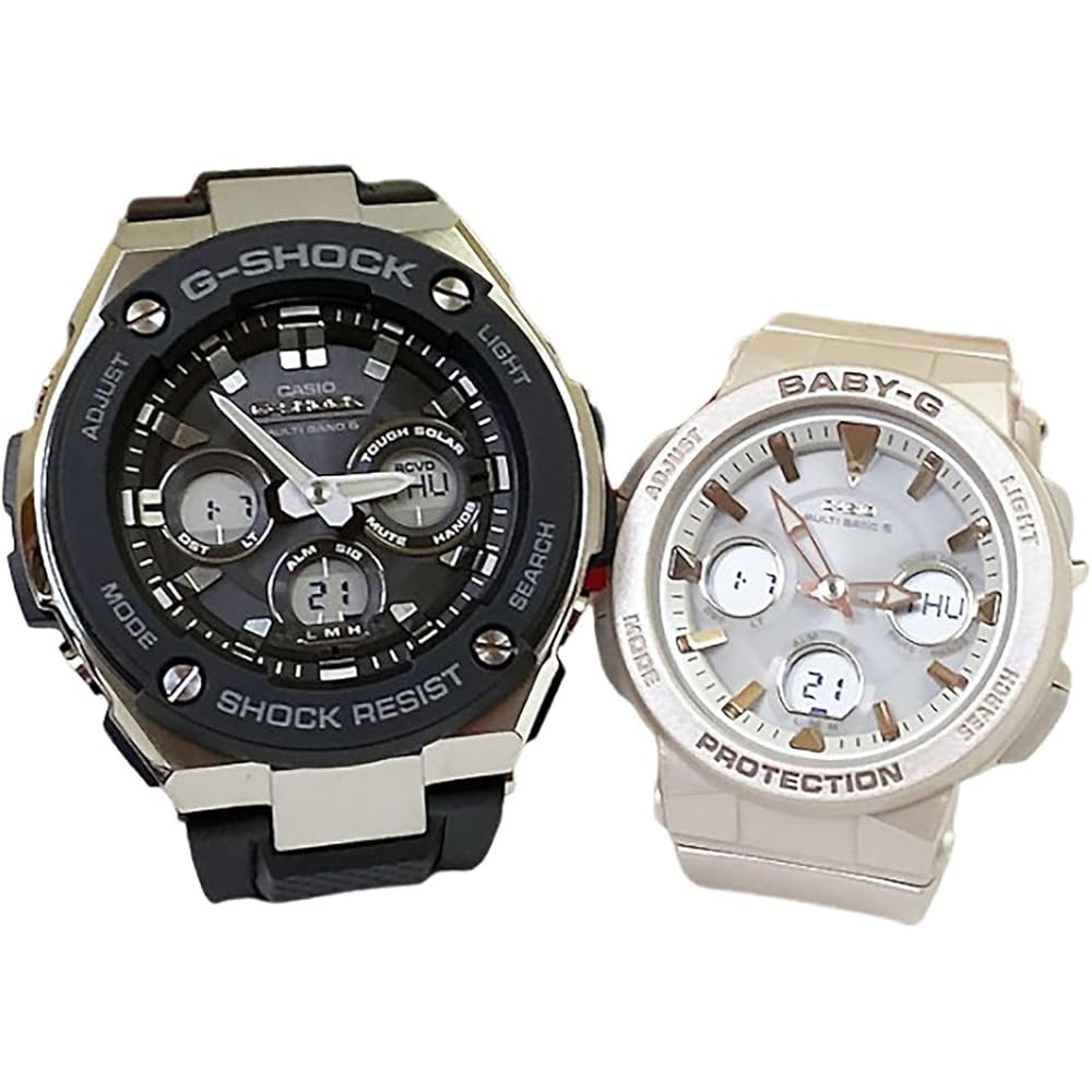 Casio G-Shock Baby-G Analog-Digital Solar Pair Watches GST-W300-1AJF BGA-2510-4AJF with Original Case Set