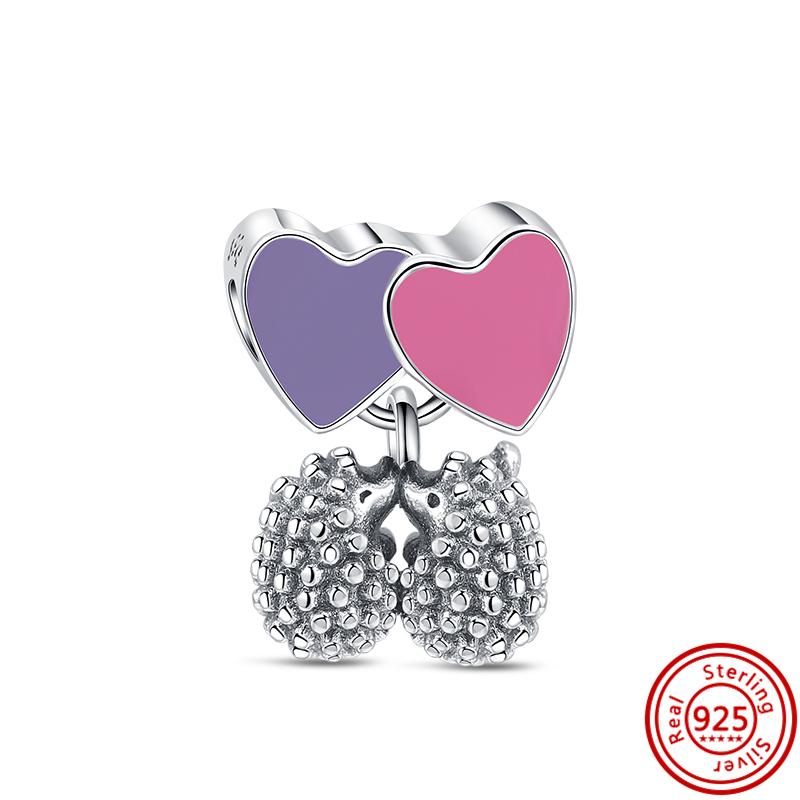 925 Твердый Серебристый Воздушный Шар Стиль Дом Сердце Лапа Принт Подвеска DIY Бусины Подходит Оригинальные Подвески Браслет Изящные Ювелирные Изделия