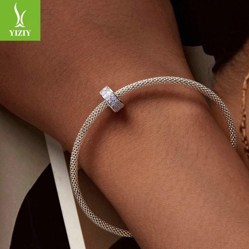 Niche Symphony Nano Opal Diy Bracelet Positioning Separator Beads, Classic Design S925 Silver Beads Loose Beads