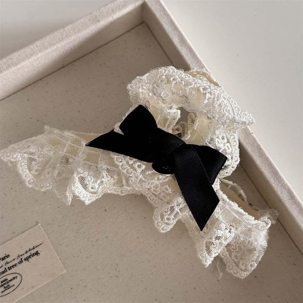 Cloth Lace Flower Hair Clip Pearl Lace Wedding Hair Clip Retro Flower Hair Rope  Wedding Bridal