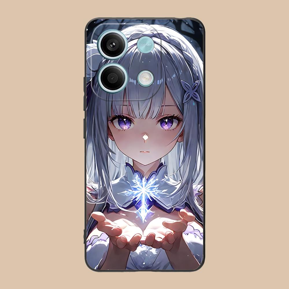 ReZero Emilia Waifu Mobile Phone Case for Xiaomi 15 14 13 12 Mi 11 T Ultra Lite Pro S X 5G Colorful Printing Cover Cover Pretty