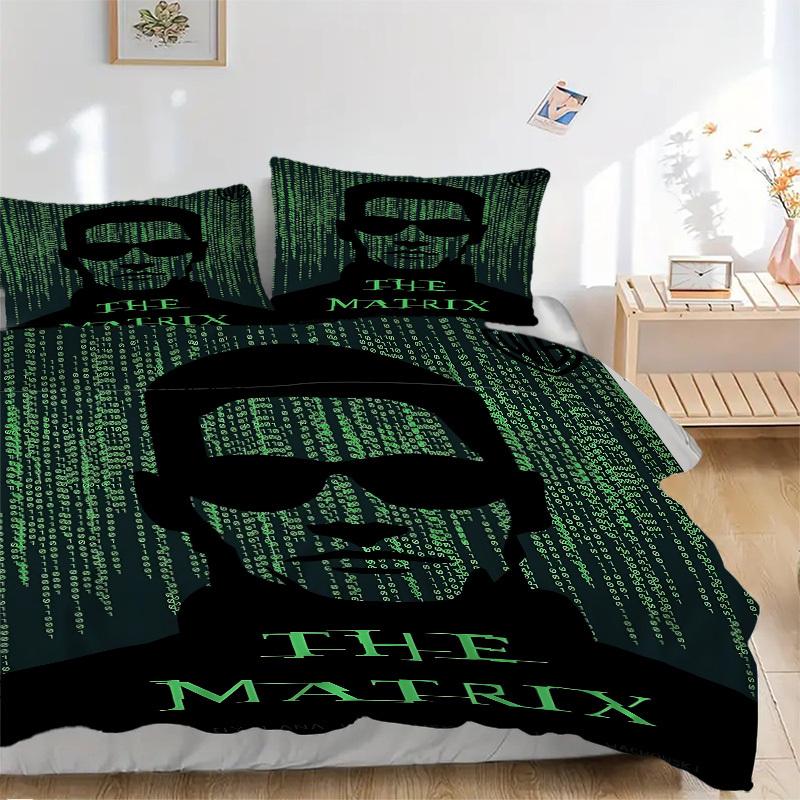 3pcs Matrix, Poster Duvet Cover Set (1 Duvet Cover + 2 Pillowcases, No Core) - Comfortable, And Breathable Bedroom Decoration yy251104077
