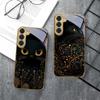 Фантастический черный кот Для Samsung Galaxy S20 FE S21 S22 S23 Plus S24 Ultra S25Ultra S21+ S9+ S22Plus Золотой стеклянный чехол для телефона