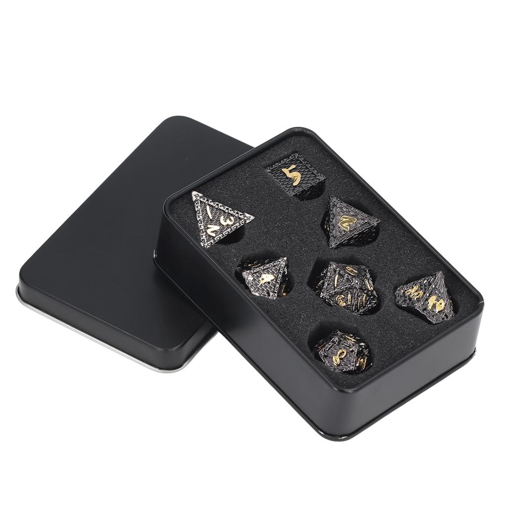7Pcs Polyhedral Metal Dice Set RPG Dice with Storage Box Role Playing Games Great Gift for Teens Adults Family Friends
