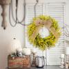 Искусственный венок из желтых листьев для входной двери, фермерских домов, свадебных праздничных украшений, венок для входной двери, весенний венок