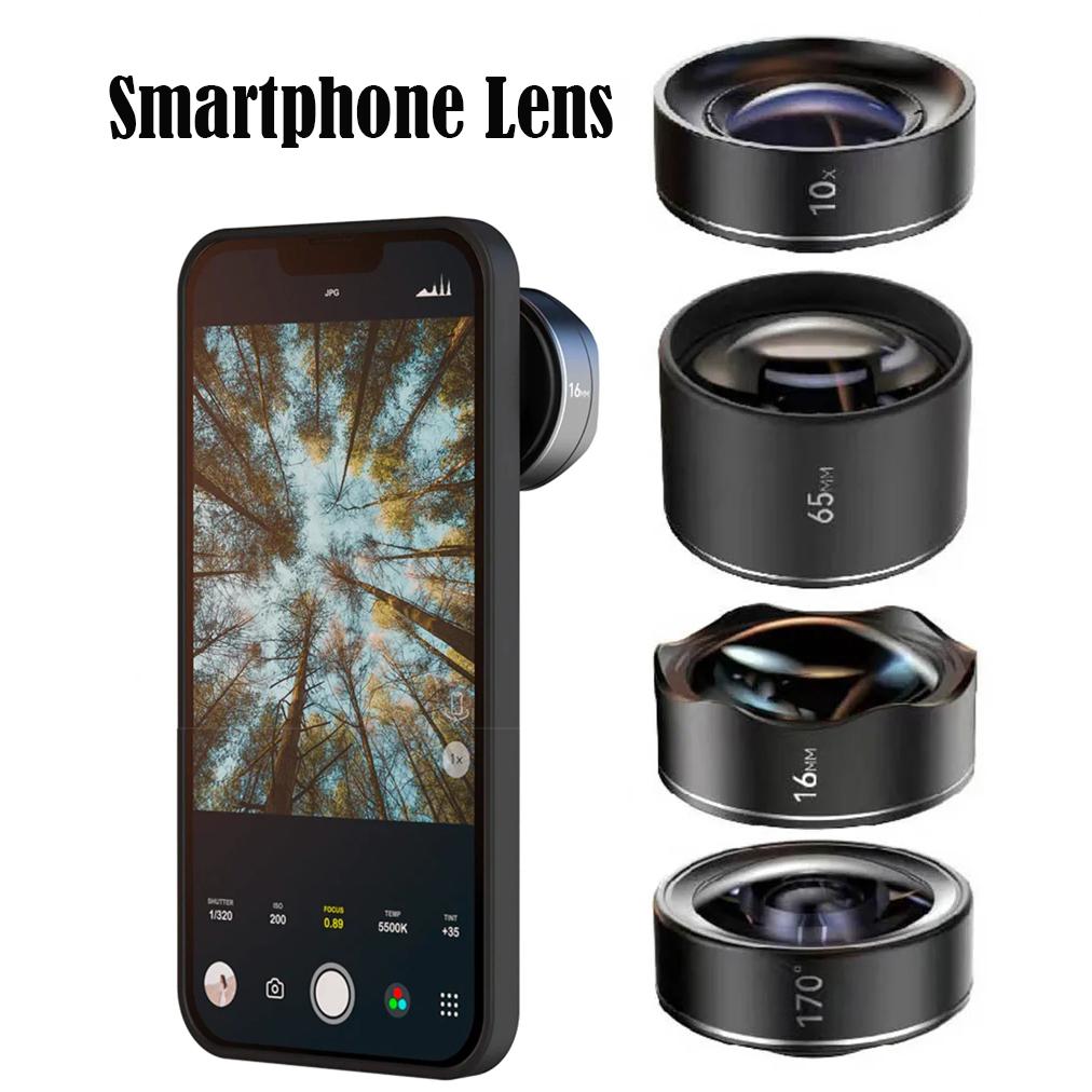 Smartphone Lens 10x Macro 65mm Portrait 170° Fisheye 16mm Ultra-Wide Angle Lens For Cell Phone IPhone 15 14 13 X Pro Max Samsung