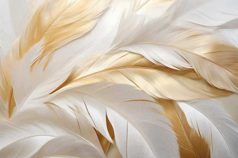 Nordic Style High-Definition Feather Mural Custom Size 3D Wallpaper Leaf Decoration Painting Sofa Headboard Blue Feathers Mural