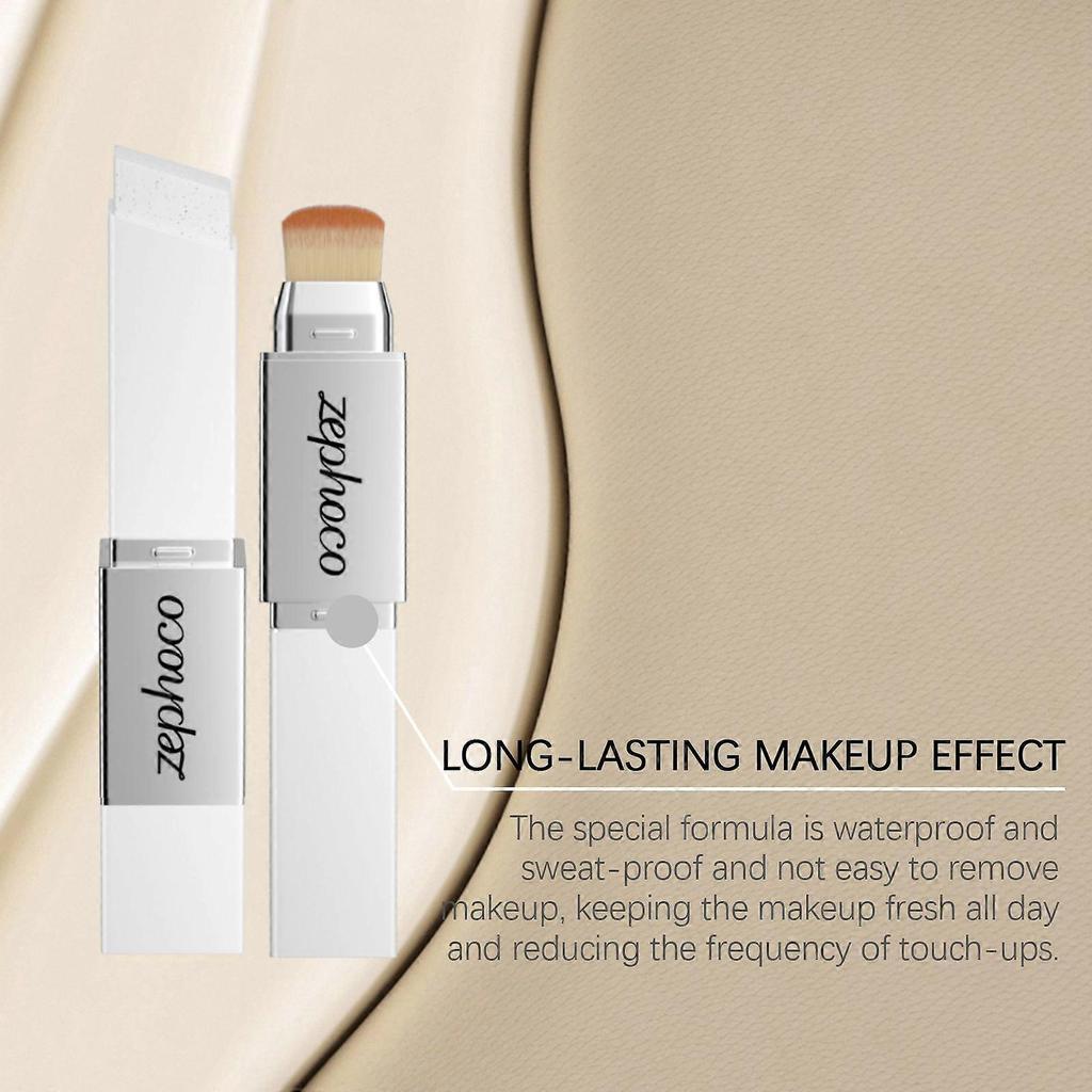 Zephoco Ivory White Two-In-One Color-Changing Foundation Stick Is Light, Moist, Natural, Adheres Well Without Powder Sticking, And Provides A Light, C