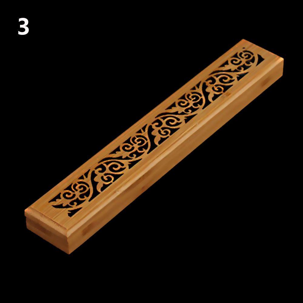 Aromatherapy Desktop Ornament Hollow carved Incense Holder Censer Ash Catcher Bamboo Incense Box