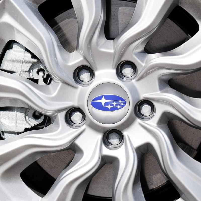 4PCS 60mm Car Wheel Center Covers Hub Caps Emblem for Subaru Models - Fits XV WRC WRX BRZ Forester Tribeca Impreza Legacy Outbac