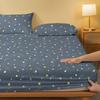1 Simple Modern Outer Space Printed Matte Fitted Sheet, Bedroom Printed Bed Cover, Bedding (Excluding Pillowcases)
