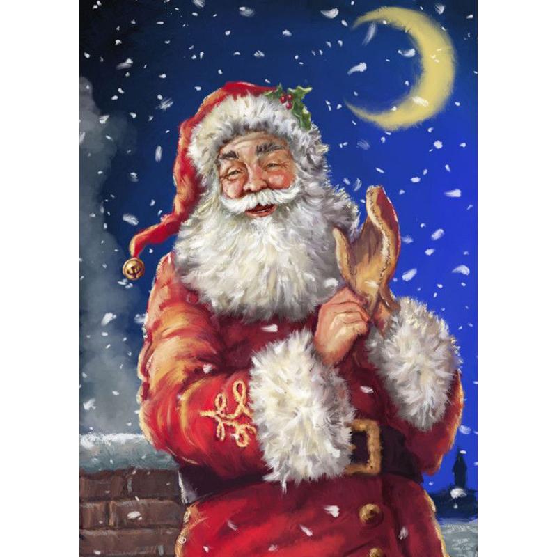 5D DIY Алмазная картина Санта-Рождество Зима Полный Круглый/Круглый горный хрусталь Вышивка крестом Домашний декор Стены искусства