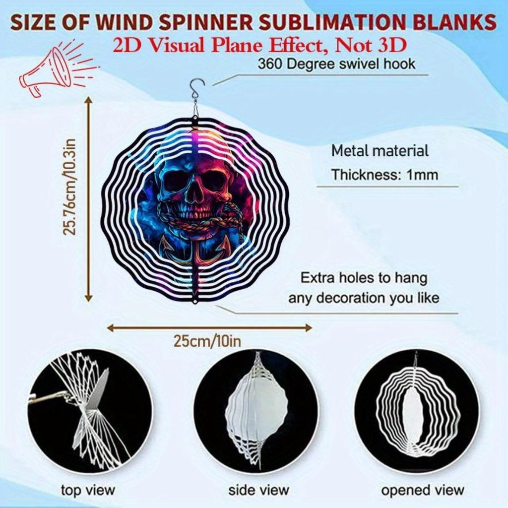 Passionate Pirate Skull Wind Spinner Metal Art for Garden Patio Decor Rotating Hook Nautical Theme Outdoor Indoor Decorations