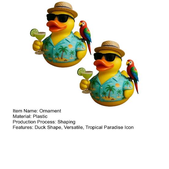 Tropical Jimmy Buffett Parrot Duck Ornament Island Vibes Decor Colorful