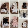 Bow Plush Rabbit Pendant Pearl Animal Key Buckle Stripe Y2K Doll Bag Charm Bag Ornaments