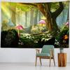 Mushroom Castle Forest Pattern Tapestry Home Wall Decoration Tapestry Bedroom Living Room Tapestry