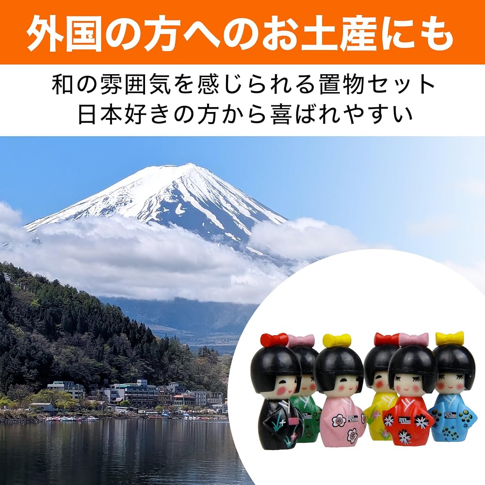 HAMILO Daruma Kokeshi Doll Set 11 Pieces Cute Japanese Figurines for Home Decoration