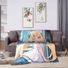 Super Warm Blanket Camping Sameko Saba VTuber Throw Blanket  Flannel Bedspread For Couch Bed Funny Sofa Bed Cover
