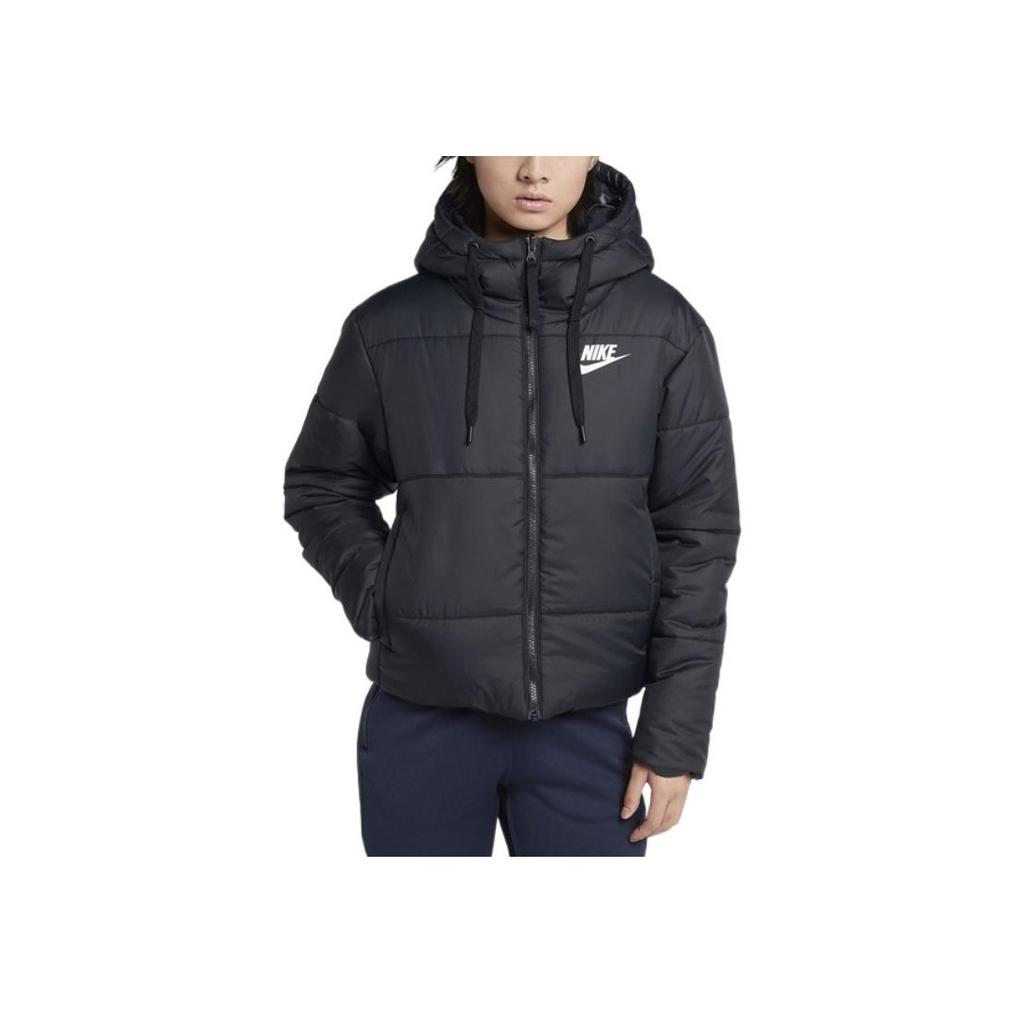 Nike Двусторонняя повседневная спортивная куртка с капюшоном из хлопка, женская куртка, черная 939361-010