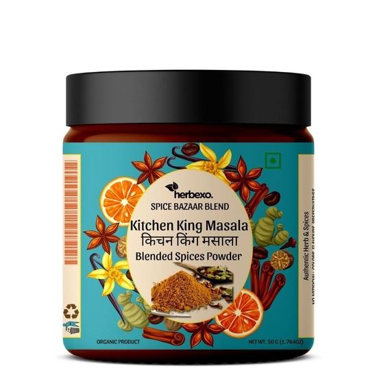 Herbexo Kitchen King Masala A Blend of 18 Premium Spices I 100% Natural & Fresh Spices I Kitchen King Masala Crafted by Spices Experts Since 1950