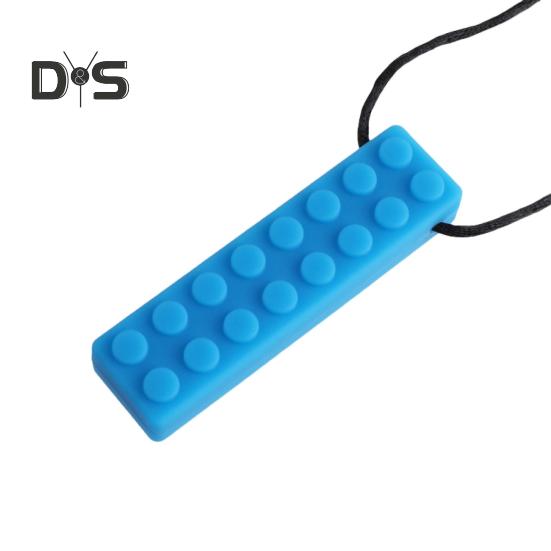 Детский молярный строительный блок из пищевого силикона с радужной оправой и шнуром, препятствующий глотанию, развивающий моторику полости рта, сенсорное жевательное ожерелье, прорезыватель для зубов