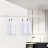 Tri-Fold Space Aluminum Wall-Mounted Drying Rack – 110 lbs Load Capacity with 18 Hooks & Telescopic Hidden Rod – White