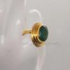 Кольцо из богатого зеленого изумруда из стерлингового серебра 925 пробы с наполнением желтым золотом, ювелирное изделие, кольцо ручной работы от мастера в подарок