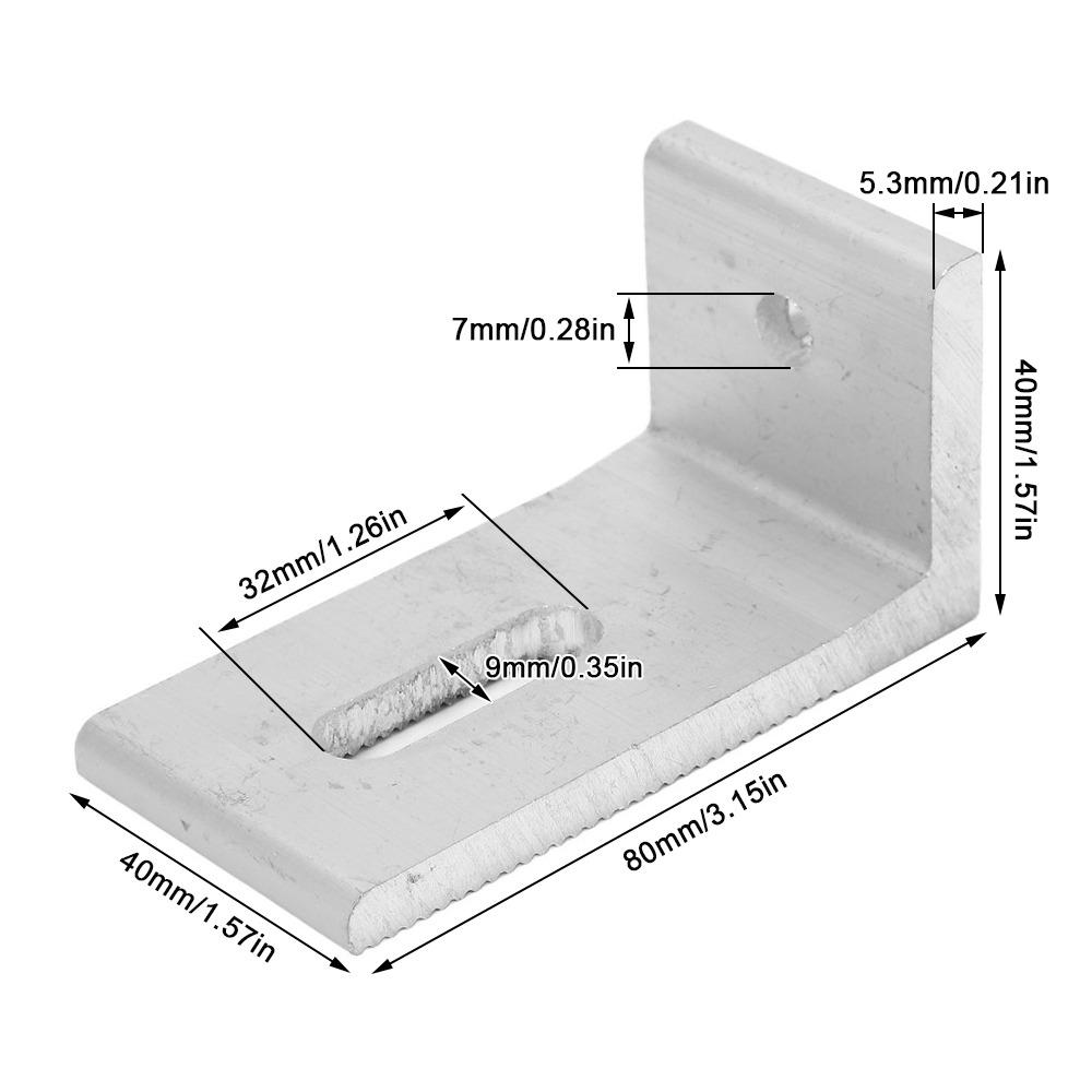 10pcs Weather Proof L Foot Solar Mount Heavy Duty Aluminum Alloy Bracket Roof PV System