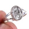 Natural Black Rutile Gemstone Handmade 925 Solid Sterling Silver Ring S.6 T7i28