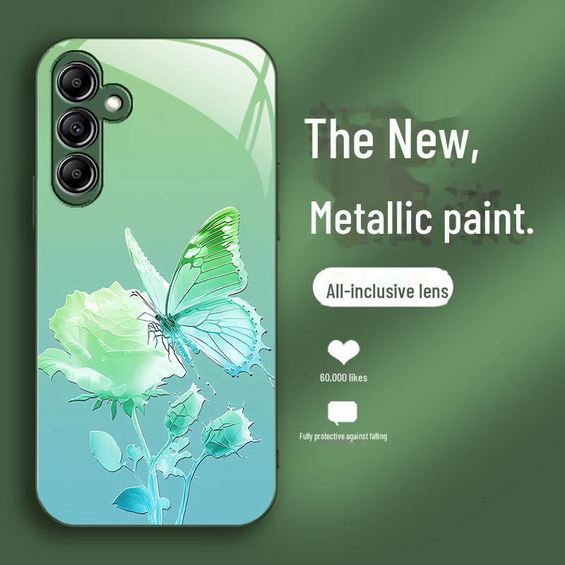 Чехол Galaxy A-Series All-Inclusive Gradient Butterfly Flower Rose для A21S, A23, A31, A52S, A70, A72