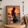 Disney Mermaid Sunset oil painting art painting kit handmade diy gift home decoration relax leisure wall decor ocean art project craft