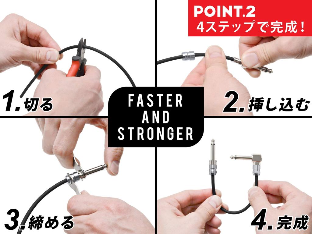 OYAIDE NEO Solderless Cable Kit 6 2 1 Recycle L6+ (1.5m Cable, L-shaped Plugs, Wrenches, Stick)