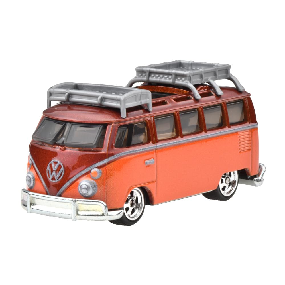 Hot Wheels Boulevard '67 Volkswagen Samba Bus Ride-On Toy Diecast Car, Orange, for Ages 3 and Up, HRT62