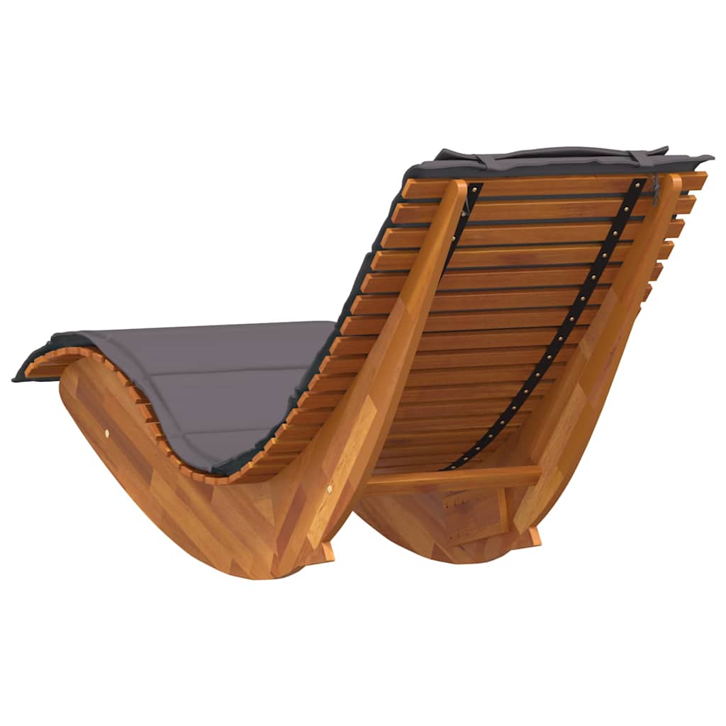 2 Person Sun Lounger with Cushions (2 pcs) Brown Solid Acacia Wood