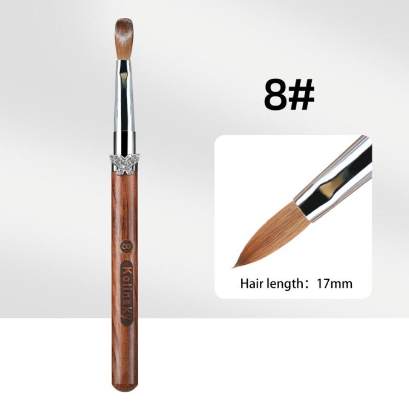 100% Pure Kolinsky Acrylic Brush UV Gel Carving Nail Brush Sandalwool Handle Zircon Butterfly Manicuring Nail Tool nail supplies
