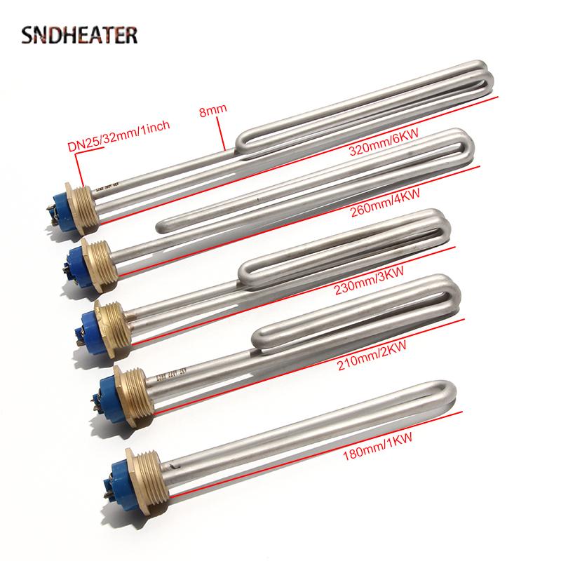 SNDHEATER G1 NPT Медная резьба 110В 220В 380В Погружной элемент нагрева воды 1кВт-6кВт Сложенная трубка Солнечный подводный нагреватель Бойлер