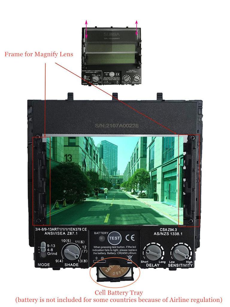 Welding Mask Top Size 100x73mm Top Optical Class 1111 4 Sensors CE EN379 Welding Helmet