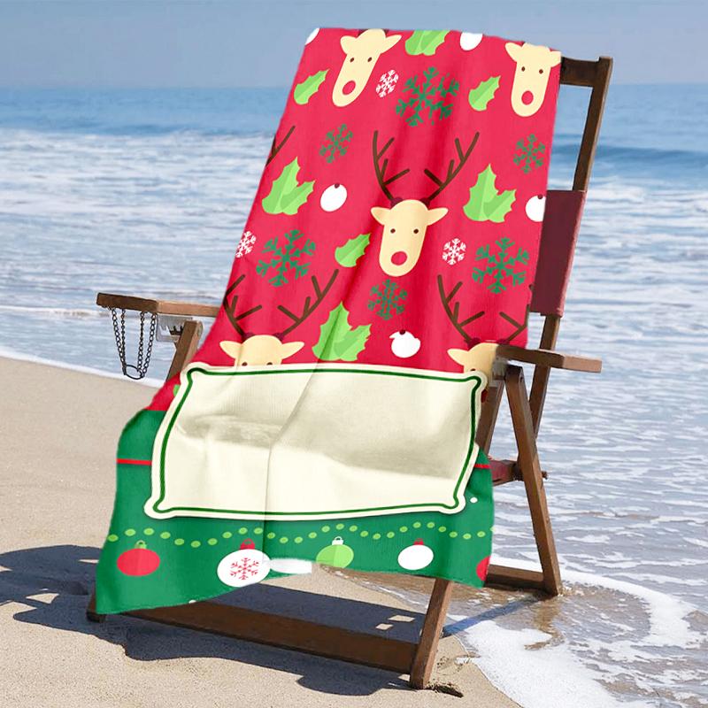 Ultra-Soft Beach Towel with Christmas Theme,Ideal for Pool - Camping, Diving - Perfect Travel Essential, Vibrant Beach Towel.