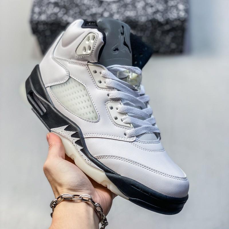 Air 5 Tokyo White Pink NY Oregon Collaboration Reflective Basketball Sneakers Unisex High Top